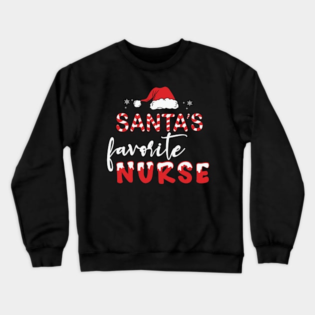 Santa's Favorite Nurse Crewneck Sweatshirt by MZeeDesigns